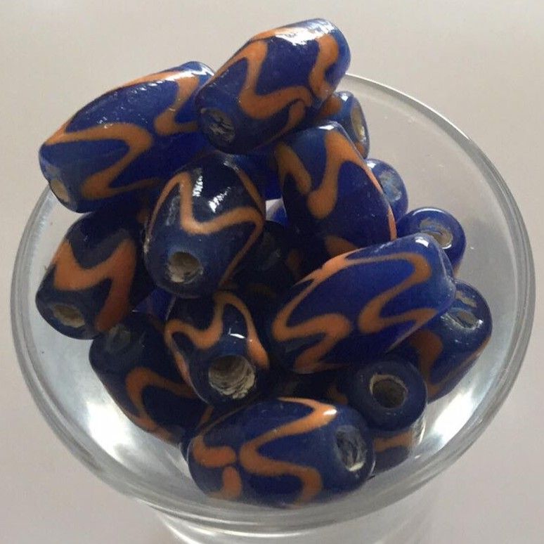 Javanese - Zigzag Orange &amp; Blue 18mm