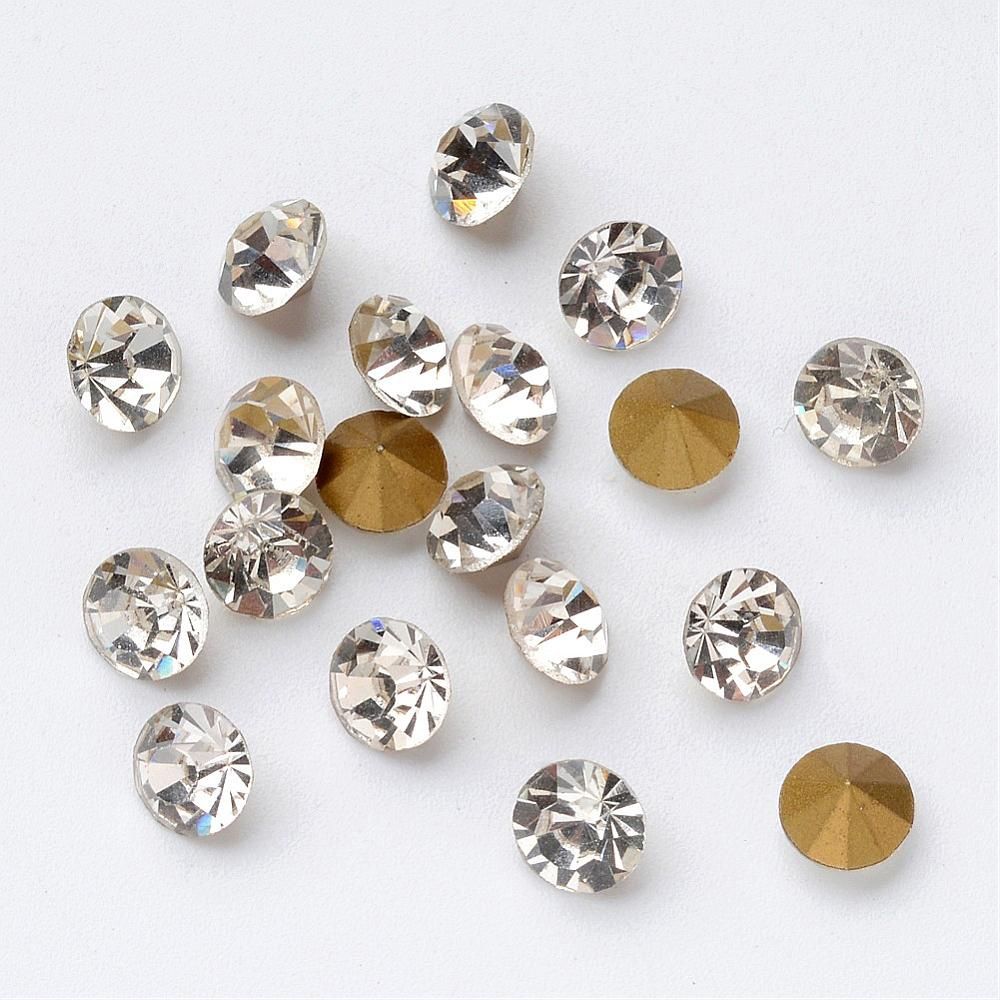 Rhinestone Point Back - Crystal 5.5x4mm