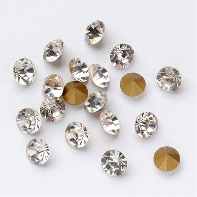 Rhinestone Point Back - Crystal 5.5x4mm
