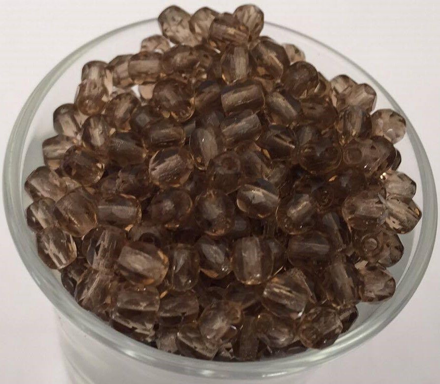 Czech Facet - Light Brown 4mm