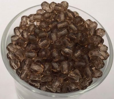 Czech Facet - Light Brown 4mm