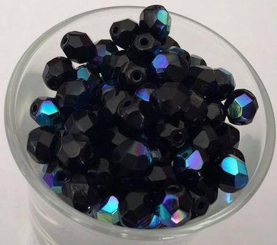 Czech Facet - Black AB 6mm