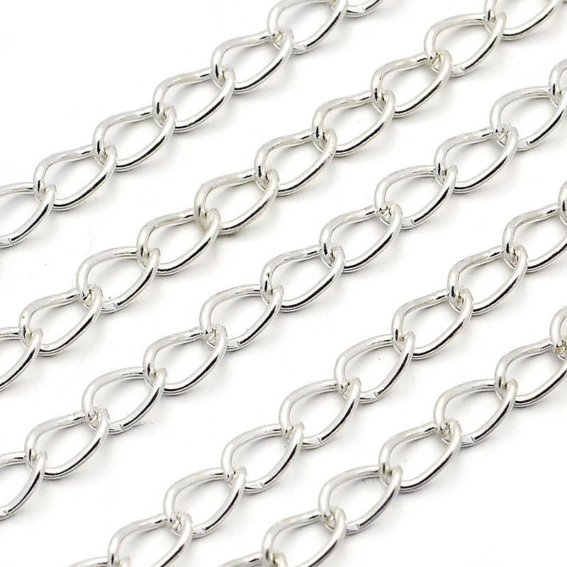 Curb Chain Twisted - Silver 4x2.3mm