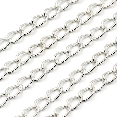 Curb Chain Twisted - Silver 4x2.3mm