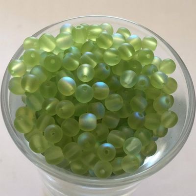 Czech Tiff - Matt Lime Green AB 4mm