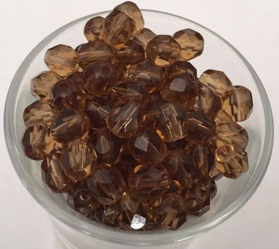 Czech Facet - Smoked Topaz 6mm
