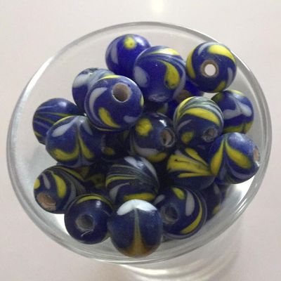 Javanese - Feathered Blue &amp; Yellow 8mm