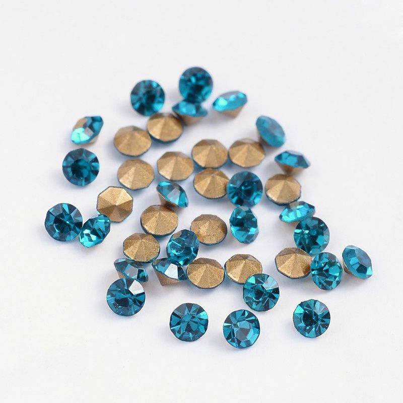 Rhinestone - Point Back, Blue Zircon 1.5mm