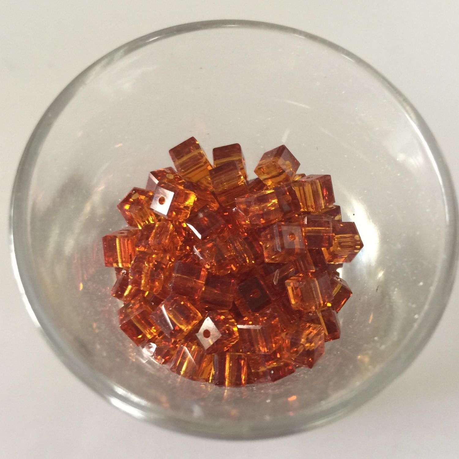 Swarovski Cube - Topaz 4mm