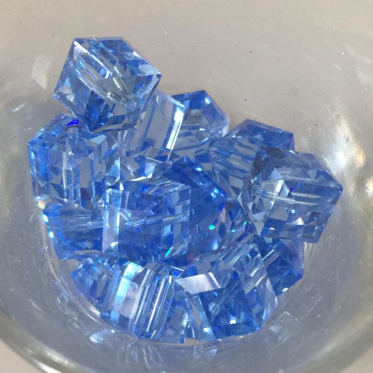 Swarovski Crystal Cube - Light Sapphire 8mm