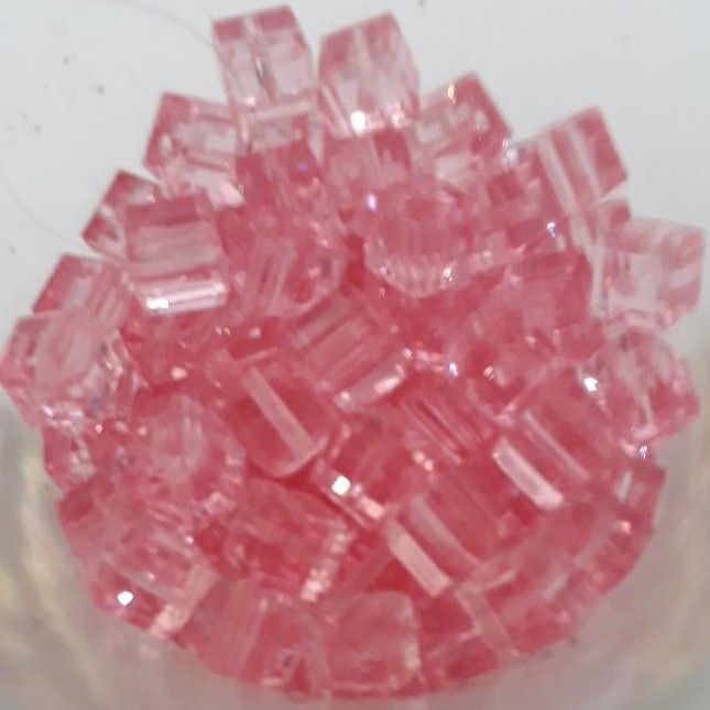 Swarovski Crystal Cube - Light Rose 4mm