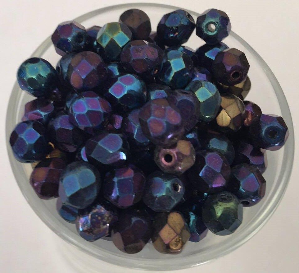 Czech Facet - Blue Iris 6mm