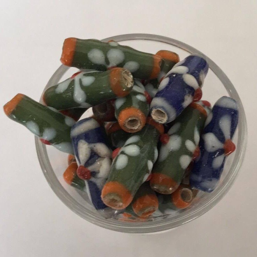 Javanese - Olive Or Blue Daisy Tube 20mm
