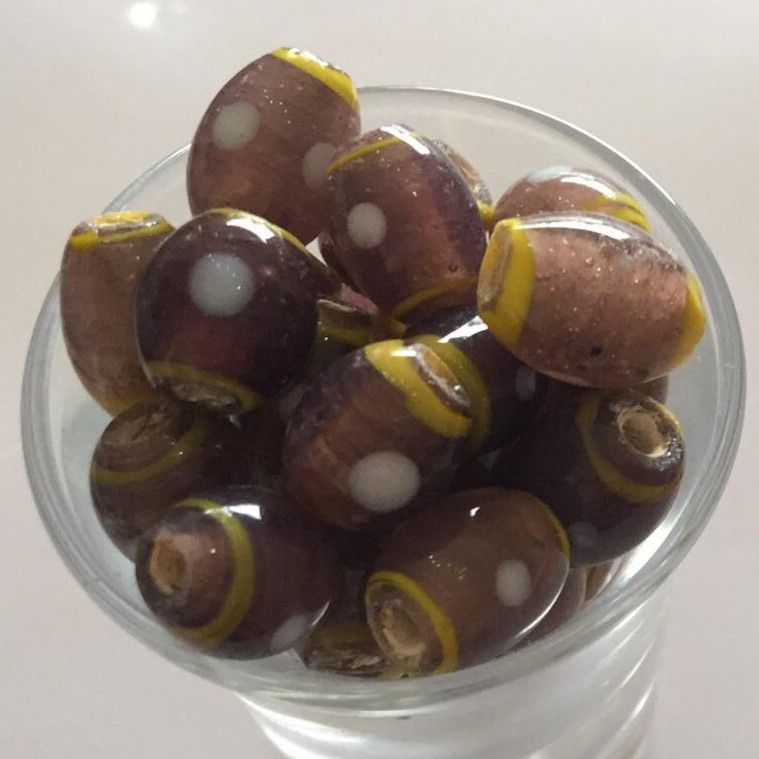 Javanese Barrel - Brown With White Spot 12mm