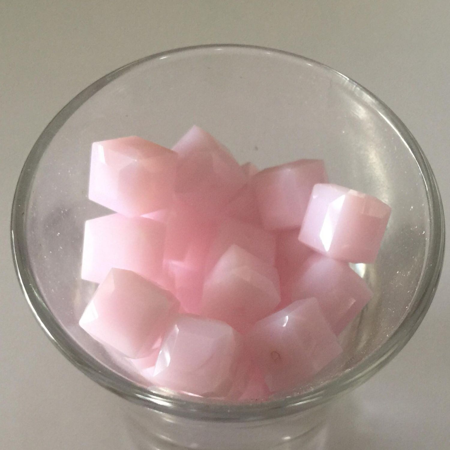 Swarovski Crystal Cube - Alabaster Rose 8mm