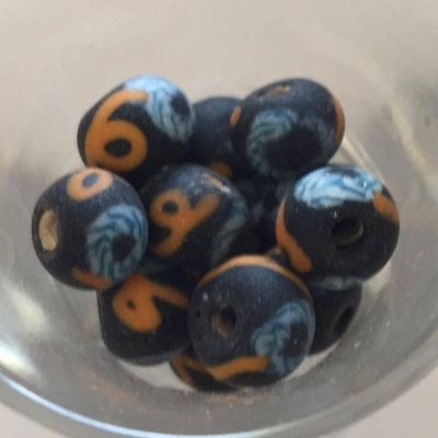 Javanese Round - Black With Orange 8mm