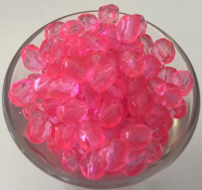 Czech Facet - Hot Pink 6mm