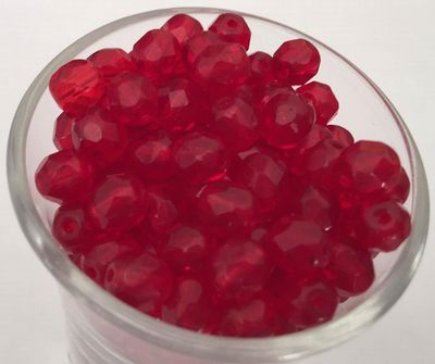 Czech Facet - Red 6mm