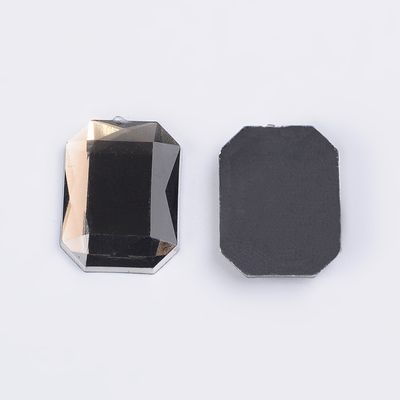 Flat Back Acrylic Rhinestone - Smokey Quartz 13x18mm