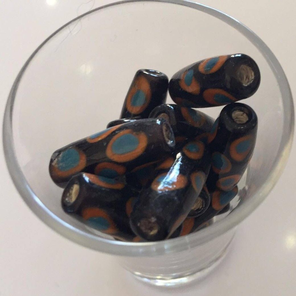 Javanese Tube - Black With Orange Spots 18mm