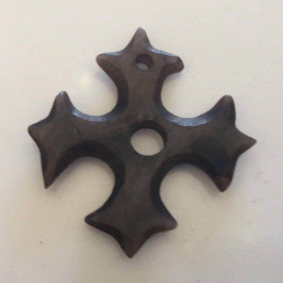 Dyed Bone Cross - Brown 32mm