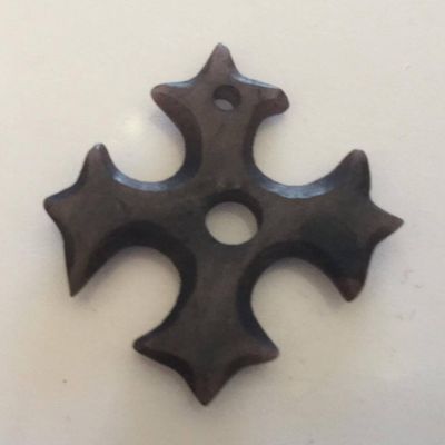 Dyed Bone Cross - Brown 32mm