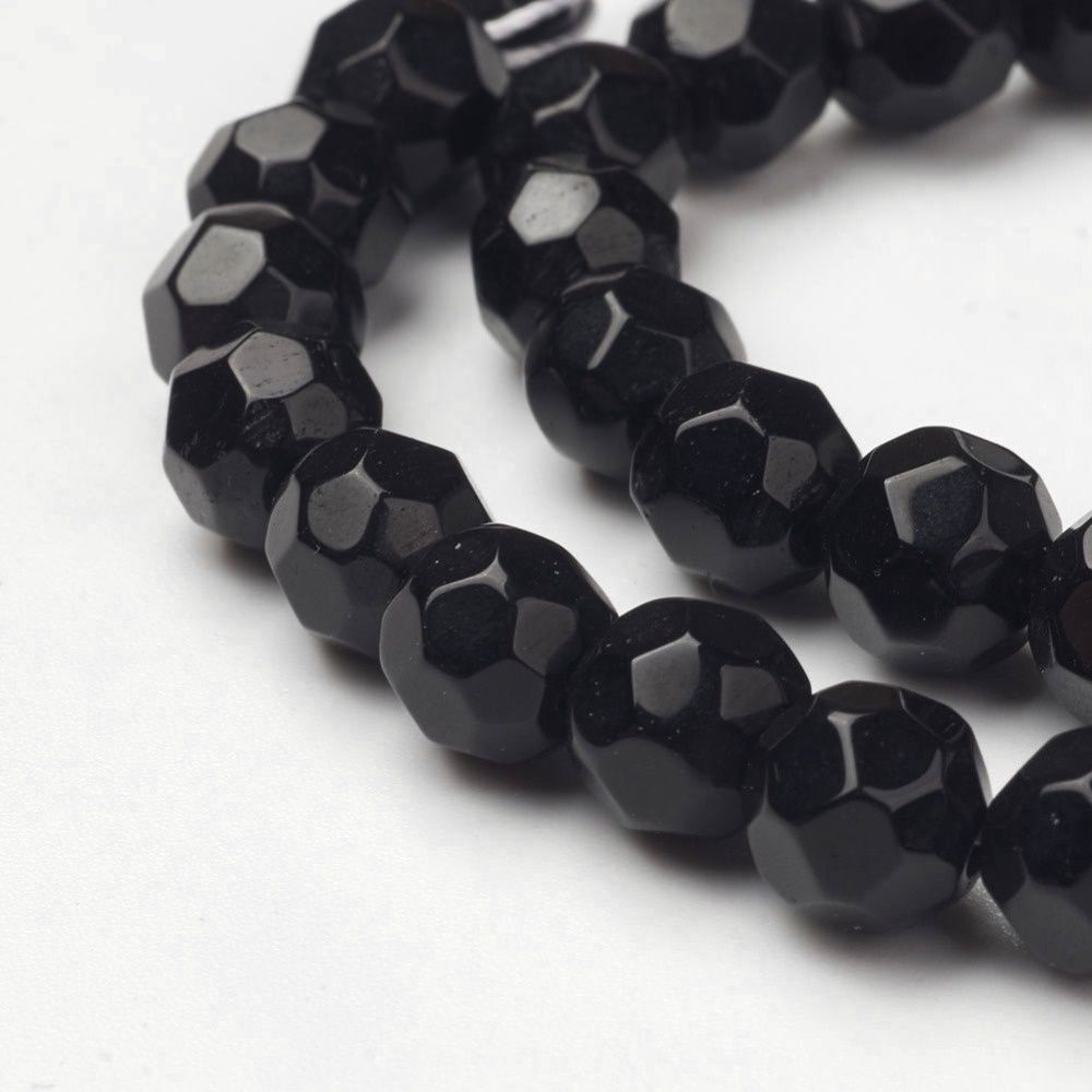 Faceted Bead - Black 8mm