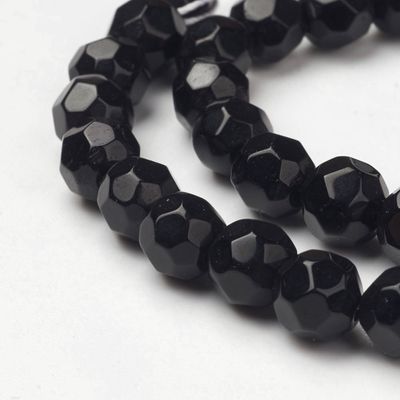 Faceted Bead - Black 8mm