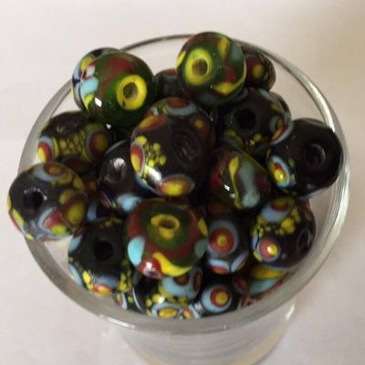 Javanese Disc - Black Multi Spot 10x5mm