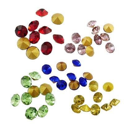 Rhinestone Point Back - Multi 2x2mm