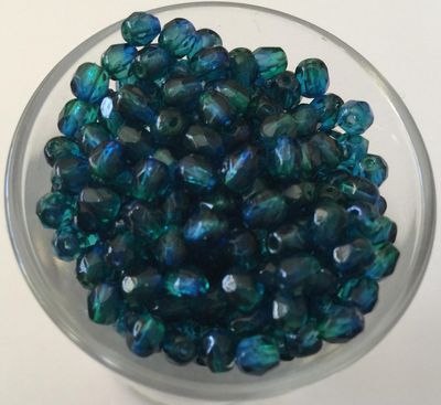 Czech Facet - Sea Sapphire 4mm