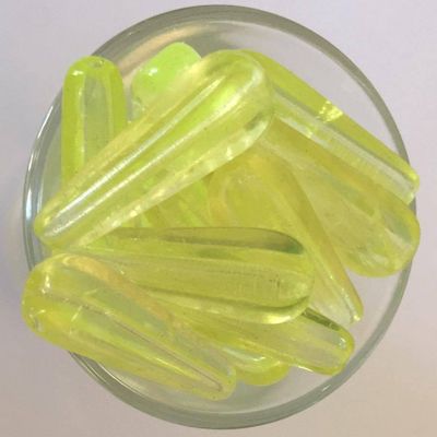 Antique Afghanistan Glass Drop - Pale Yellow