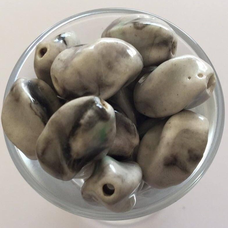 Chinese Porcelain Twist - Marble 16x9mm