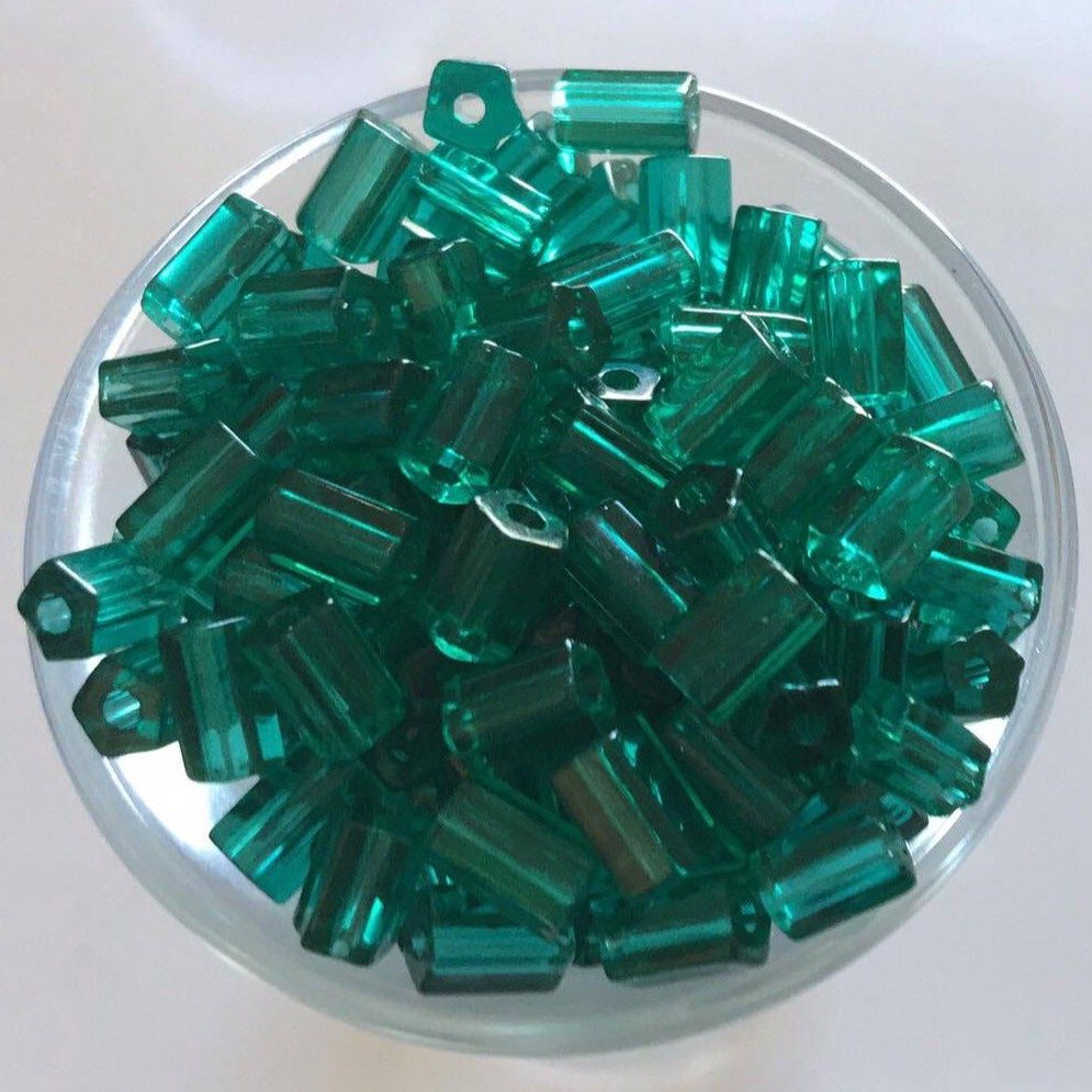 Czech Hex - Emerald 6x4mm