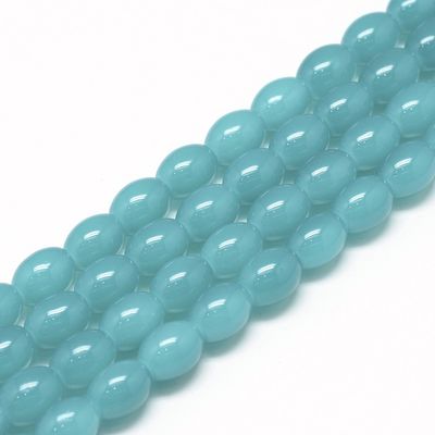 Syn. Jade Oval - Light Sea Green 8x6mm