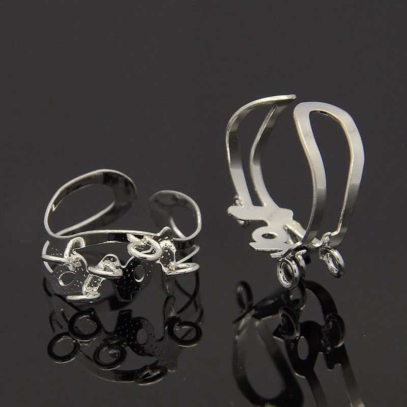 Adjustable Ring Base With Loops - Silver 19mm