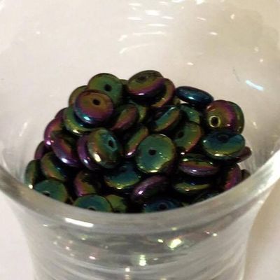 Czech Disc - Green Iris  6mm