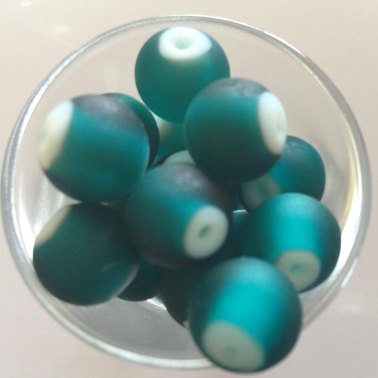 Chinese White Heart - Teal 12mm