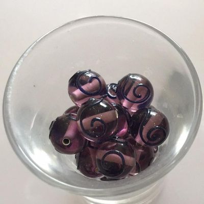 Czech Spiral - Purple &amp; Navy 10mm