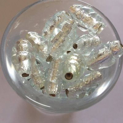 Czech Foil Twist - Clear 16x8mm