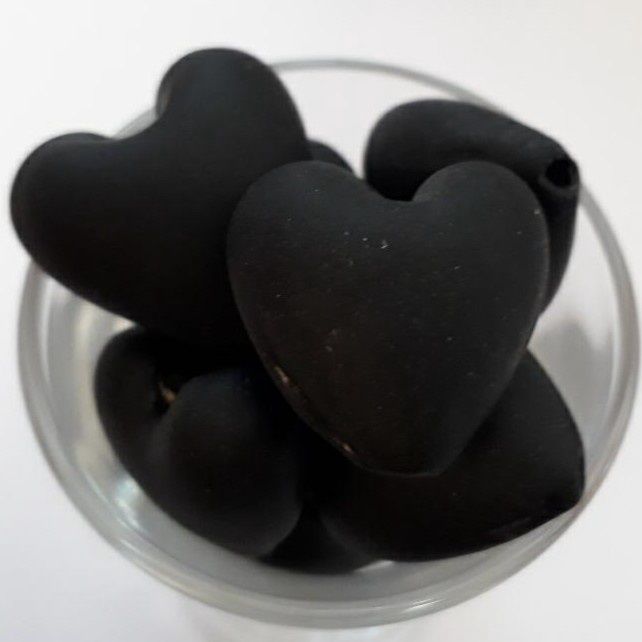 Heart - Matt Black 20mm