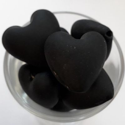 Heart - Matt Black 20mm