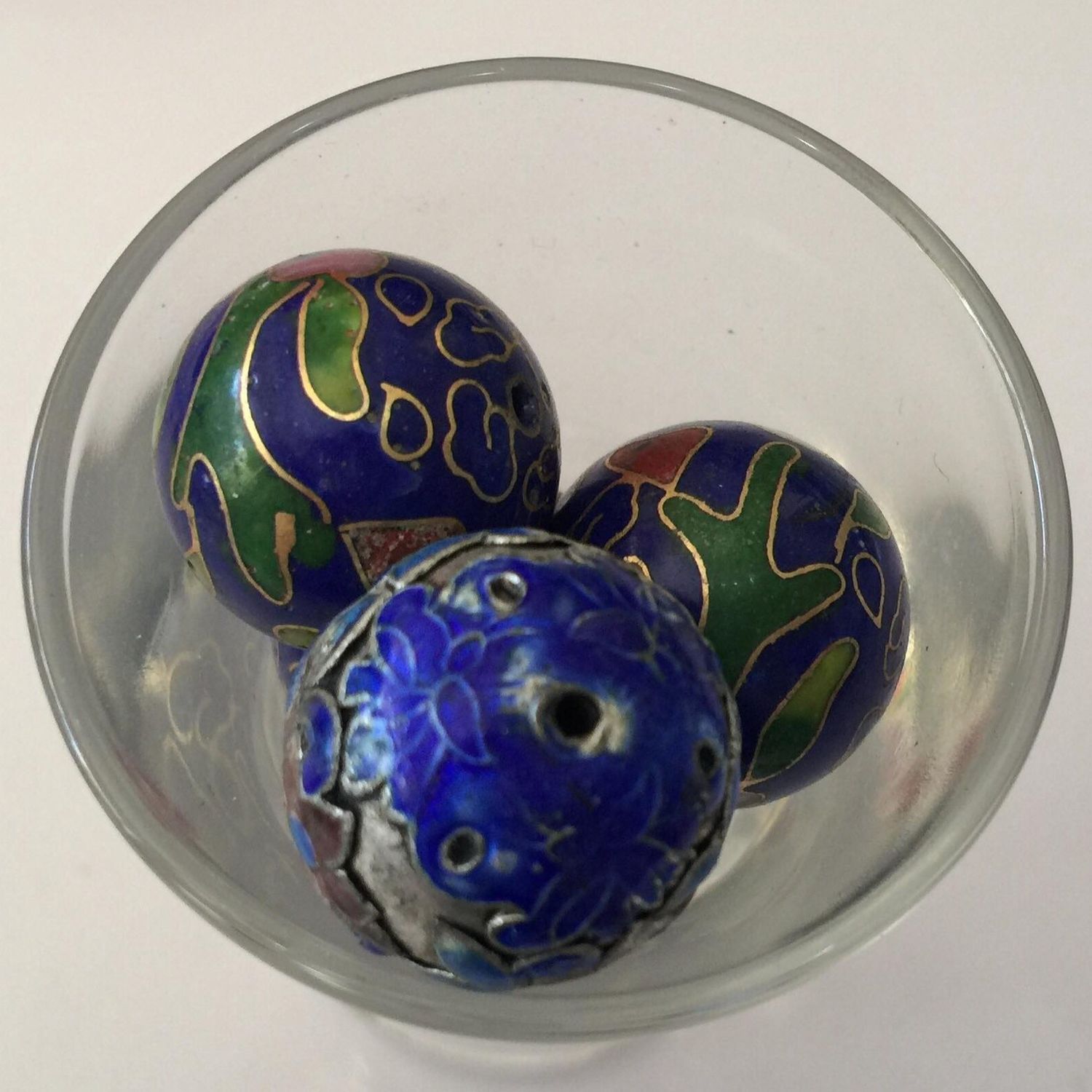 Cloisonne Round - Blue 18mm