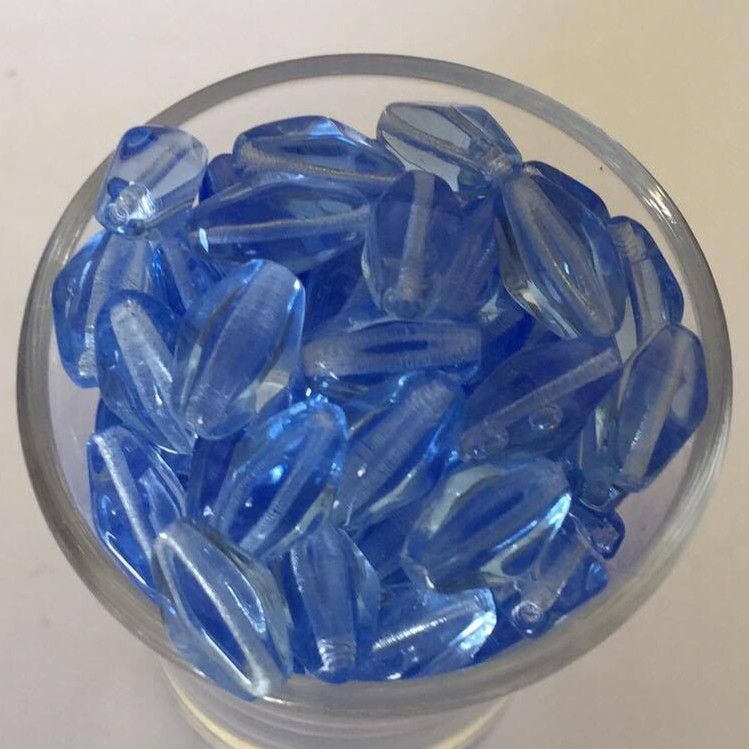 Czech Lantern - Light Blue 11x7mm
