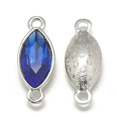 Glass Links - Royal Blue Horse Eye 23x9mm