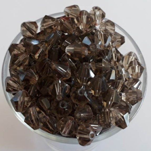 Chinese Crystal Bicone - Black Diamond 6mm