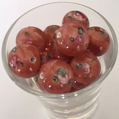 Czech Rose Rounds - Pink 12mm
