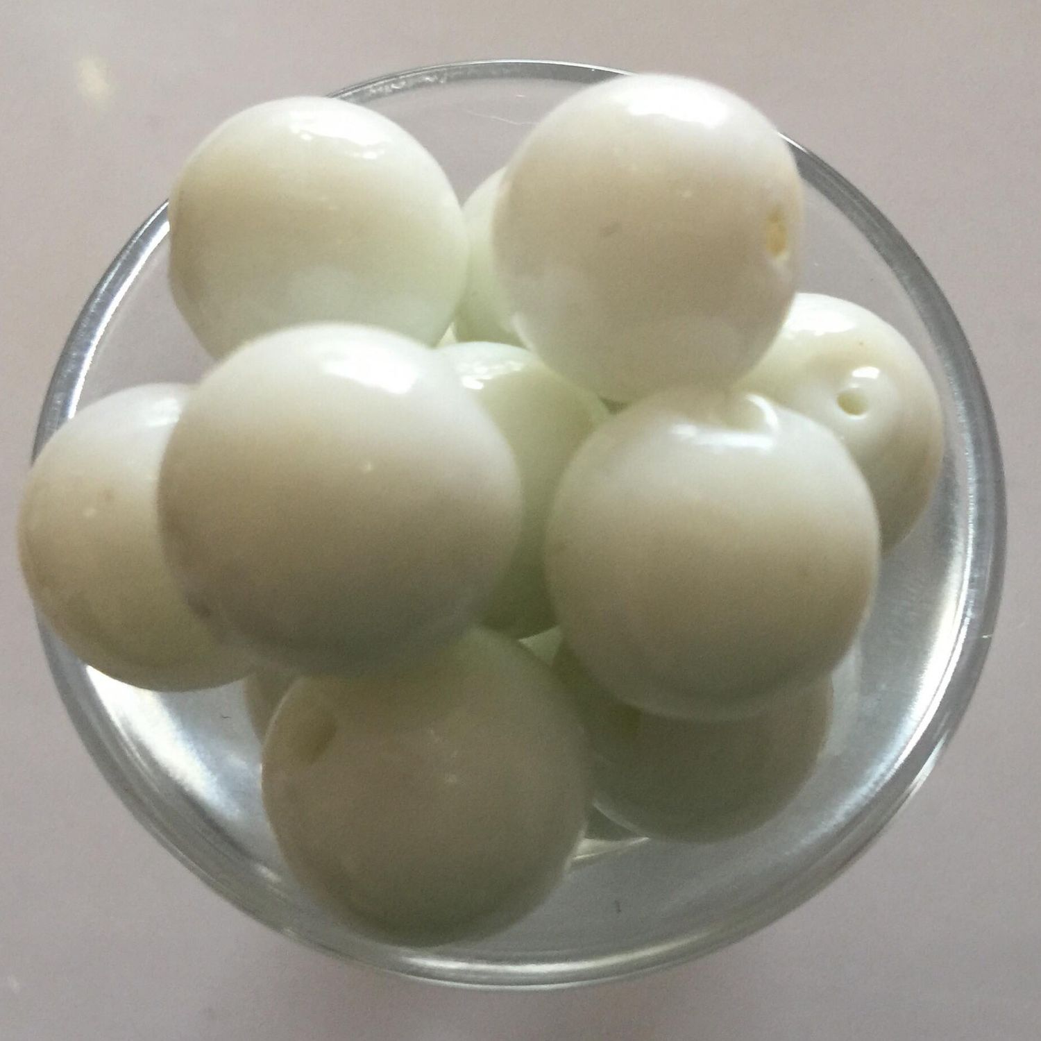 Glass Round - White 15mm