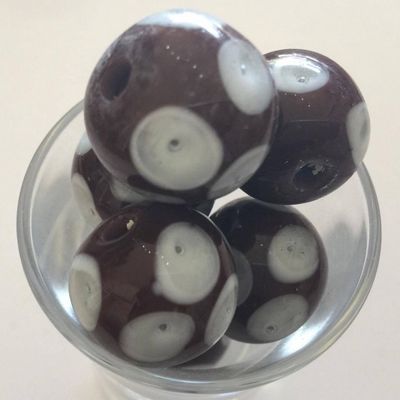Bubble Bead - Dark Purple With White 16mm