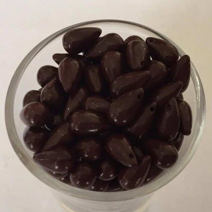 Tear Drop - Opaque Brown 10mm